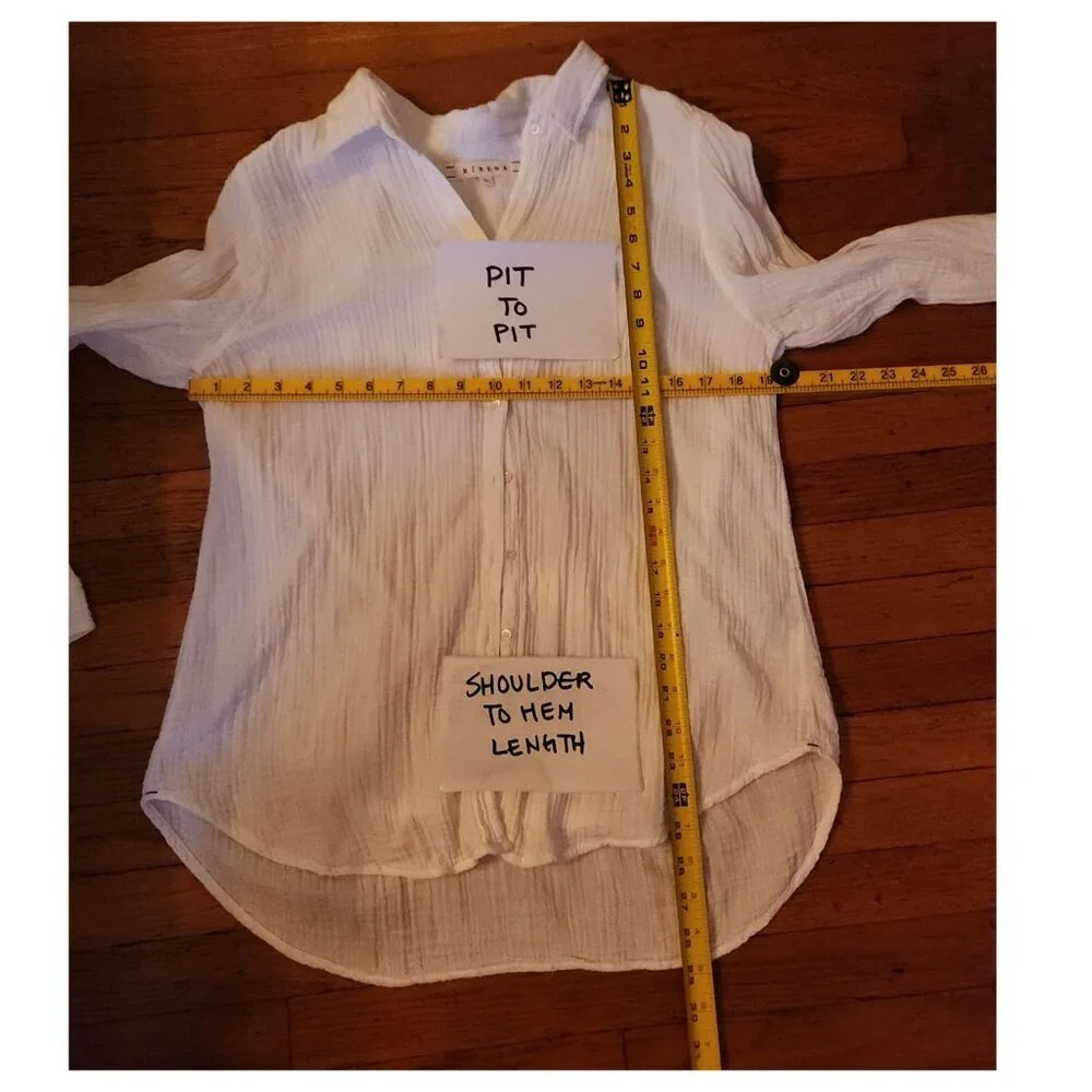 XIRENA Scout Crinkle Gauze White Button Down Shirt - Picture 4 of 8